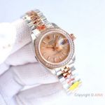 3A Factory 1-1 Copy Rolex Datejust 28 MM Watches 2-Tone Rose Gold Diamond Bezel